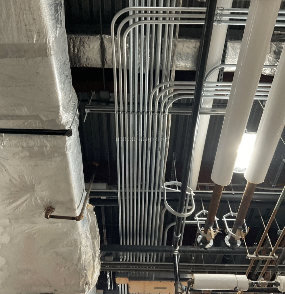 Sigma overhead view of electrical conduit